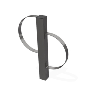 Support vélo en acier inoxydable - Référence BTSVA - Arceau double en quinconce, poteau 10cmx10cm_3