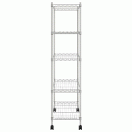Vidaxl étagère de rangement 5 niveaux roues 75x35x155 cm chrome 250 kg 324629_3