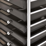 Vidaxl chariot de rangement mobile à 10 tiroirs noir plastique 320402_3