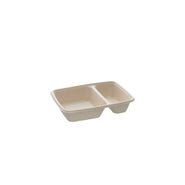 Boite repas écrue en bagasse - Bio Futura - 800 ml - 2 compartiments - SCSBMB2C_3