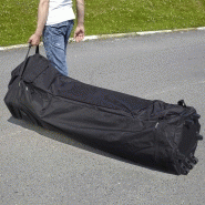 Tente pliante hexagonale livrée montée avec kit d'haubanage fourni