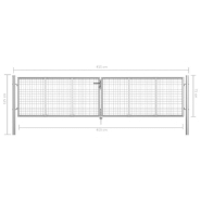 Vidaxl porte de jardin acier galvanisé 415x125 cm argenté 144298_3