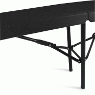 Banc pliant noir 3 places - 180 cm - Structure en acier solide et résistante - Usage intérieur/extérieur_3