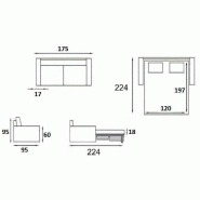Canapé convertible 2-3 places Excellence - 120 cm - Sommier à lattes - Microfibre Bordeaux - Matelas Memory 18 cm inclus_3