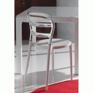 Lot de 4 chaises design Déjàvu en polycarbonate transparent et blanc - style moderne et épuré_3