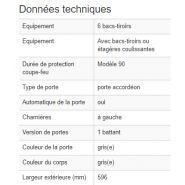136884w - Armoire de sécurité coupe-feu 90 minutes, 6 bacs-tiroirs, charnières à gauche, marquage CE_3