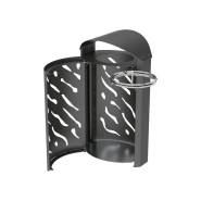 Corbeille publique Venise 120 litres - Réf : 208127.Gpro - Design moderne, acier peint, serrure clé triangle_3