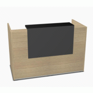 Comptoir d'accueil lumineux pour 2 personnes TERA  - MDD - 126, Chêne Canadien, Gris ombre_3