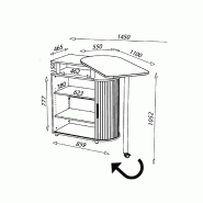 Desserte mobile avec plateau repas et rangement ouvert pour cuisine