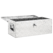 Vidaxl boîte de rangement argenté 70x31x27 cm aluminium 152250_3