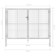 Vidaxl porte de jardin acier galvanisé 306x225 cm argenté 144765_3