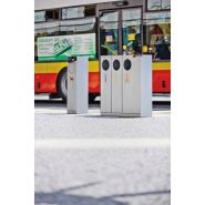 Cs350 - Poubelle publique MMCité 1 a.S. - acier galvanisé, cendrier avec éteignoir, tri sélectif, 2x32L, 55L, sans couvercle_3