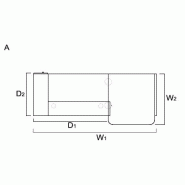 Banque d'accueil Valde droite avec meuble de rangement intégré - MDD - Vert brillant, Droite, 265_3
