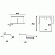 Canapé convertible 3-4 places Excellence - 160 cm - Sommier à lattes - Microfibre graphite - Matelas memory 18 cm inclus_3
