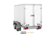 Remorque fourgon en bois SARIS - GO 255 132 2000 2 - 2 essieux roues extérieures - PTAC : 2000 Kg - 255 x 132 x H150 cm - Reference -FOURGON_CARGO_1300_BLANC_3