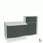 Banque d'accueil compacte WAVE avec plateau bas - MDD - 157, Gauche, Vert bouteille mat_0