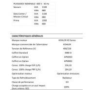 Générateur industriel 1100 kVA avec technologie avancée KOHLER