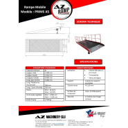 Rampe industrielle mobile avec plateau cranté antidérapant