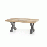 Table basse Antibes - plateau en chêne massif huilé et piétement en acier noir - 120 x 75 cm_3