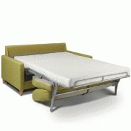 Canapé convertible OGGETTO - Matelas 16 cm - Système express - Sommier à lattes 120 cm - Velours jaune - Renatonisi_3