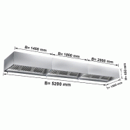 Hottes caisson inox statiques sans moteur - Profondeur 1400 mm - 5200_3