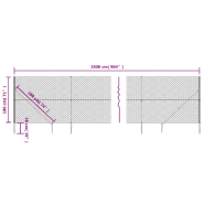 Vidaxl clôture à mailles losangées avec ancrage argenté 1,8x25 m 154029_3