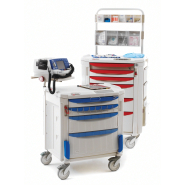 Chariot à pansements robuste en polymère antimicrobien Microban® - facile à nettoyer et à désinfecter - Flexline 131 avec tiroirs et accessoires_3