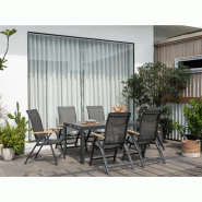 Fauteuil de jardin inclinable essence 71,1x61,9x107,1cm – MTF – aluminium et teck – 2nab3129_3