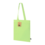 Sac shopping coloré en coton équitable Fairtrade - 180 g/m² - anses longues - vert citron_3
