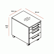 Caisson mobile avec coussin - MDD - Blanc, Jaune_3