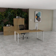 Bureau droit individuel Star - Mobel Linea - 140, Alu, Non, Chêne veiné_0
