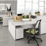 Bureau rectangulaire pieds bois Practika P4 - Quadrifoglio - 120, Blanc_3