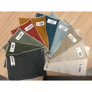 CARTAGENE - Canapé fixe 3 places en lin bleu minuit - 210 cm - Design épuré haut de gamme_3