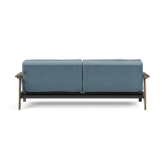 Canapé-lit design Dublexo Frej Innovation Living - convertible Soft Indigo 115x210 cm avec accoudoirs laqués noirs_3