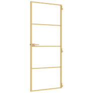 Vidaxl porte intérieure mince doré 83x201,5 cm verre trempé aluminium 155137_3