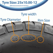25x10.00-12  25x8.00-12 ATV Tyres 6ply WP08 OBOR Beast Road Legal (Set of 22)_3