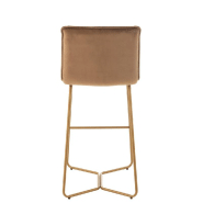 Chaise de bar RATRI - Velours marron, pieds métal en laiton - Style et confort_3
