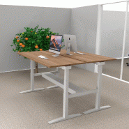 Bureau bench réglable en hauteur UP - Mobel Linea - Non, 180, Alu, Acacia foncé_0
