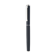 Set de stylos - Parure stylo à bille et roller en aluminium avec corps texturé - Boîte cadeau noire_3