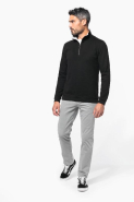 Trucker - Sweat-shirt piqué col zippé homme Kariban - Réf: K206, 80% coton, intérieur col contrasté_3