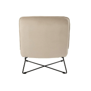 Chaise lounge SEDIA - tissu velours blanc, piétement métal plat - style nordique minimaliste_3