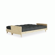 Canapé 3 places convertible Indie - Style scandinave - Futon gris ardoise - Couchage 130x190 cm - Karup_3