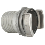 Demi-raccord symétrique avec verrou - DN 100 mm - Embout annelé Ø 110 mm - Alu_3