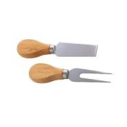 Set Noël de couteaux à fromage - Planche en forme de sapin en bambou avec 2 couteaux en inox_3