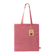 Sac à provisions en coton recyclé Fairtrade - 100% coton équitable - 120 g/m² - Rouge_3