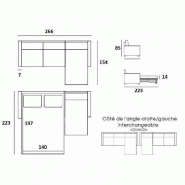 Canapé d'angle scandinave - 140 cm - Matelas 16 cm - Système express - Sommier lattes Renatonisi - Tweed jaune melon_3
