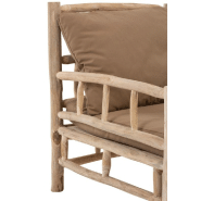Fauteuil 3 personnes en tek naturel/marron - structure en bois de tek et coussins moelleux_3