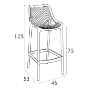 Lot de 4 Chaises de Bar empilables - Polypropylène - AIR_3