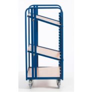 Chariot porte-bacs Kalidesk - 200 kg - Norme Europe - CC001-0463 - Plateaux bois inclinables_3