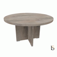 Table de réunion ronde TAK- Mobel Linea - Chêne grisé_3